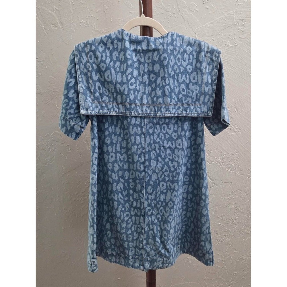 D7. Women's Leopard Print Denim‎ Sailor Dress - Picture 4 of 5